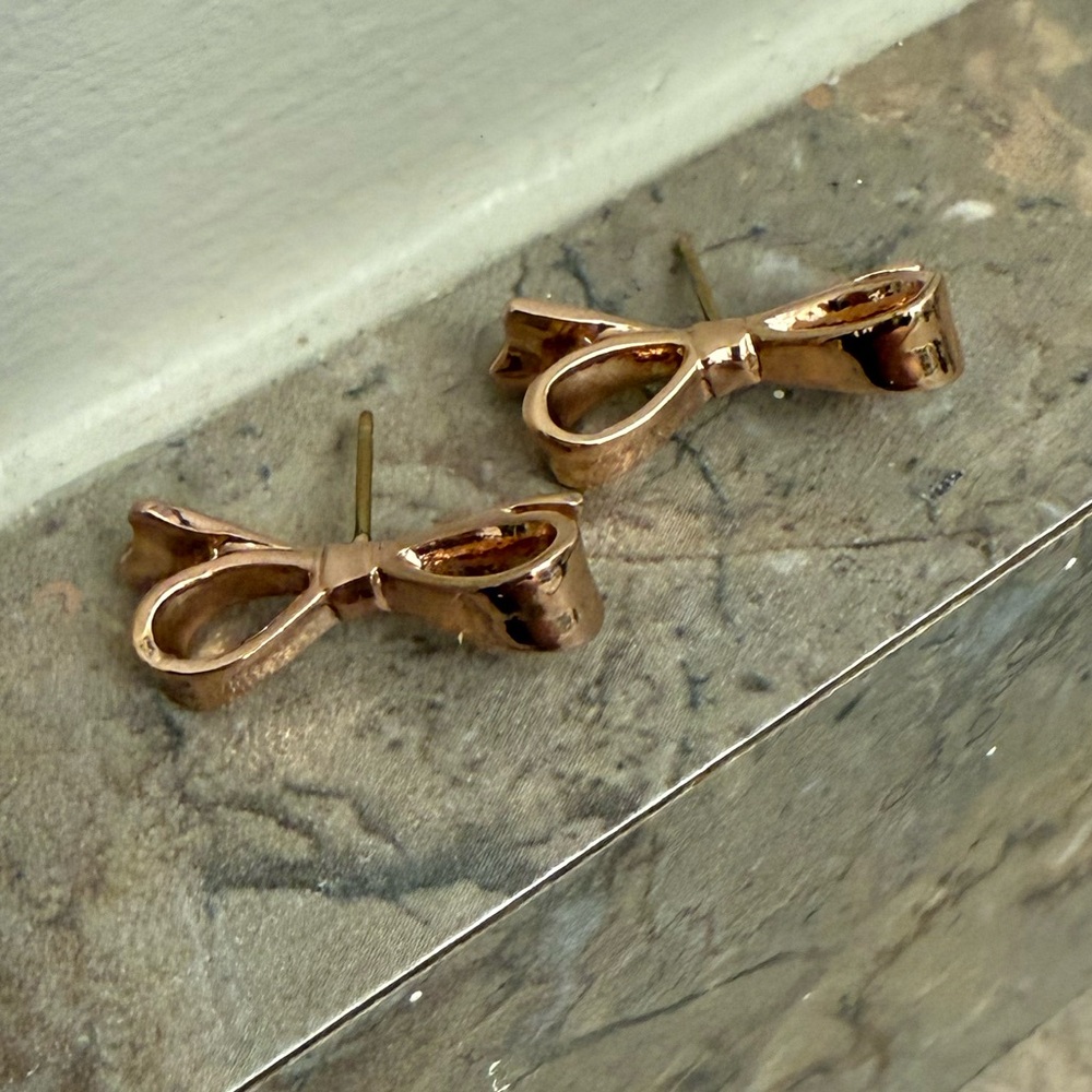 Kate Spade Rose Gold Bow Earrings